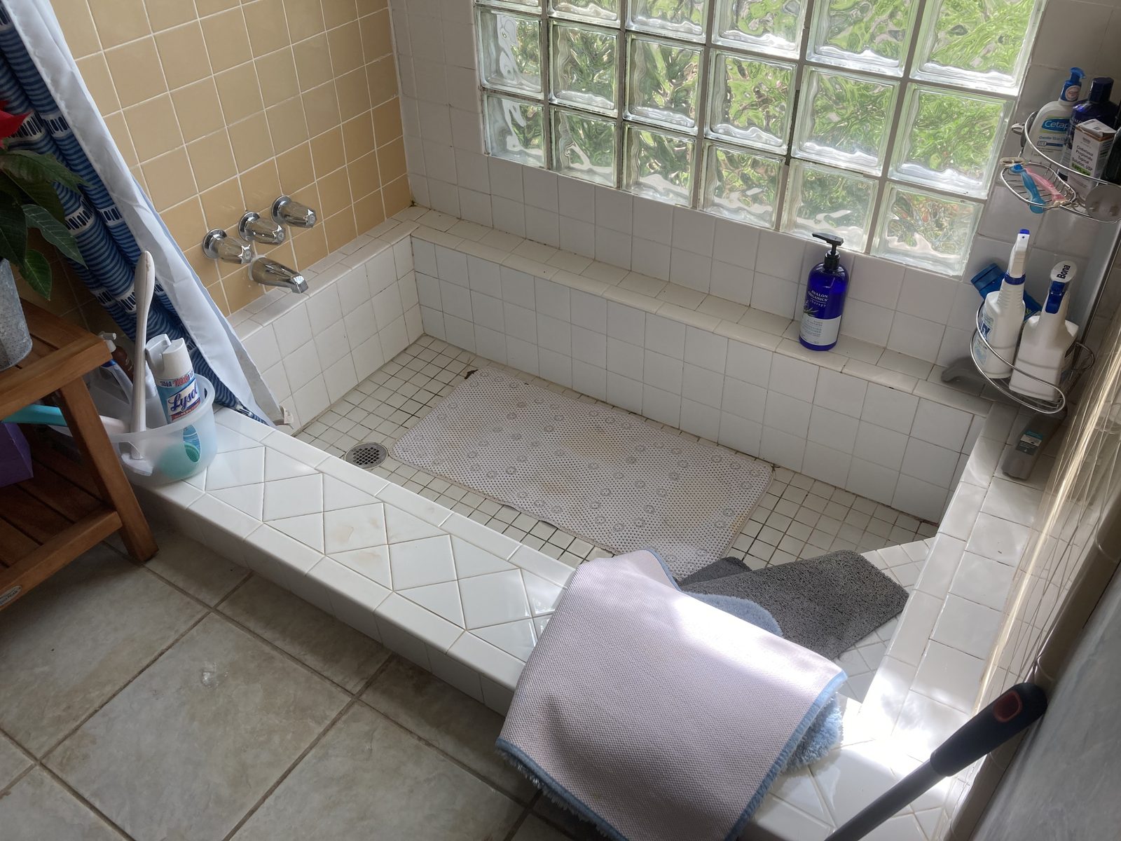 Bathroom tub tile in progress
