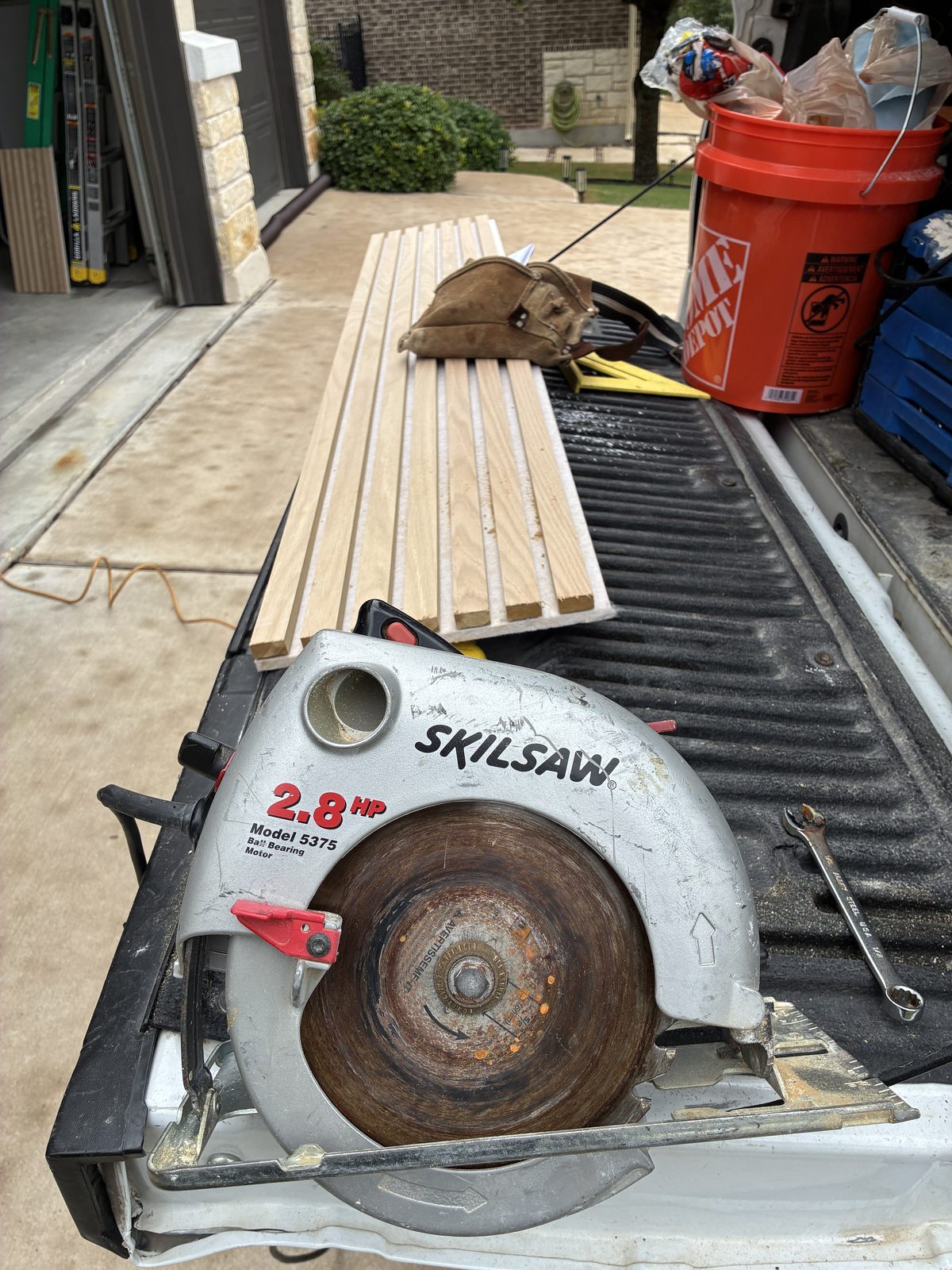 Cutting deck boards on site