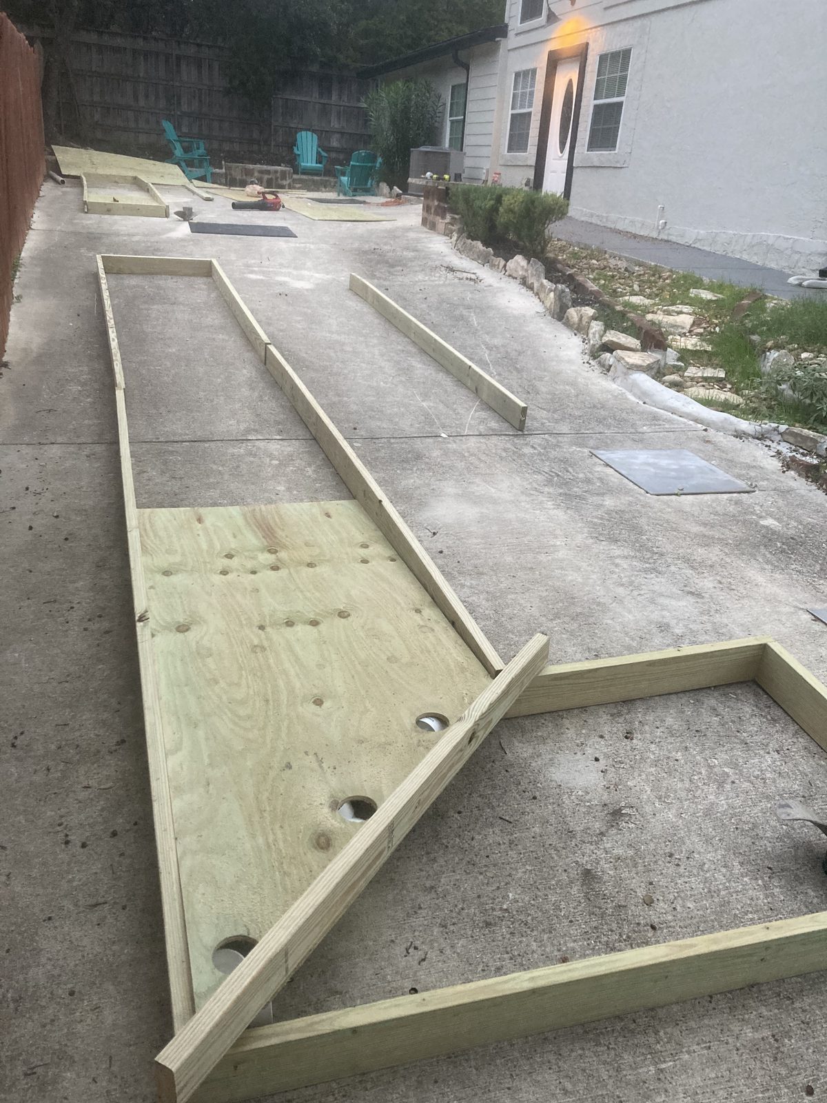 Backyard putting green frame build