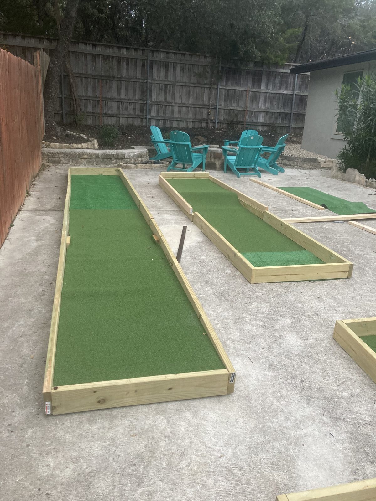 Finished backyard putting green Austin