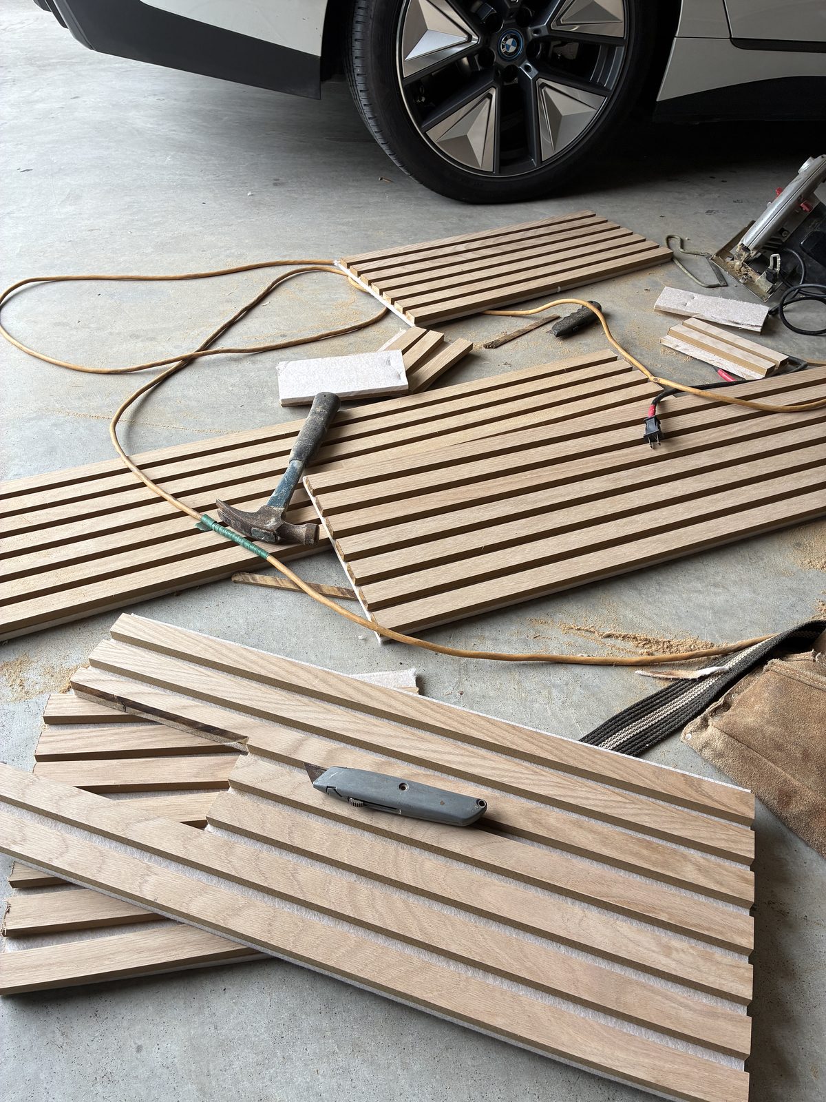 Custom wood slat panel build