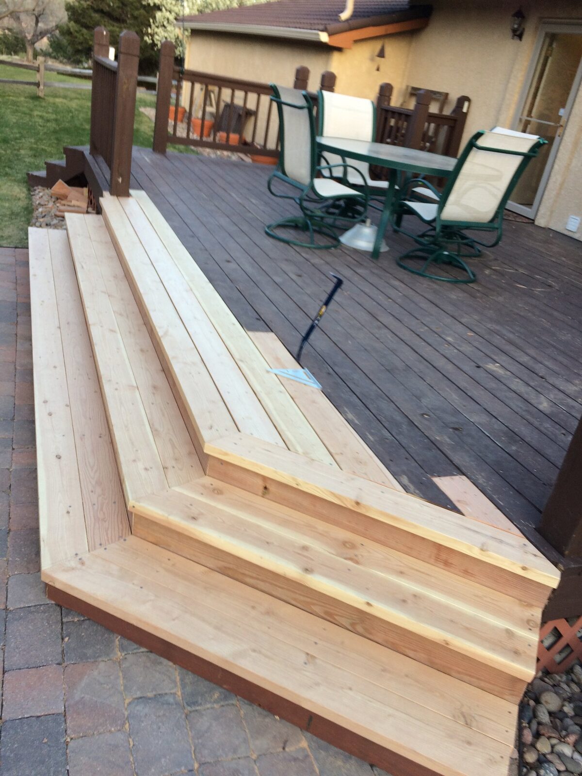Deck build with cedar lumber Austin TX