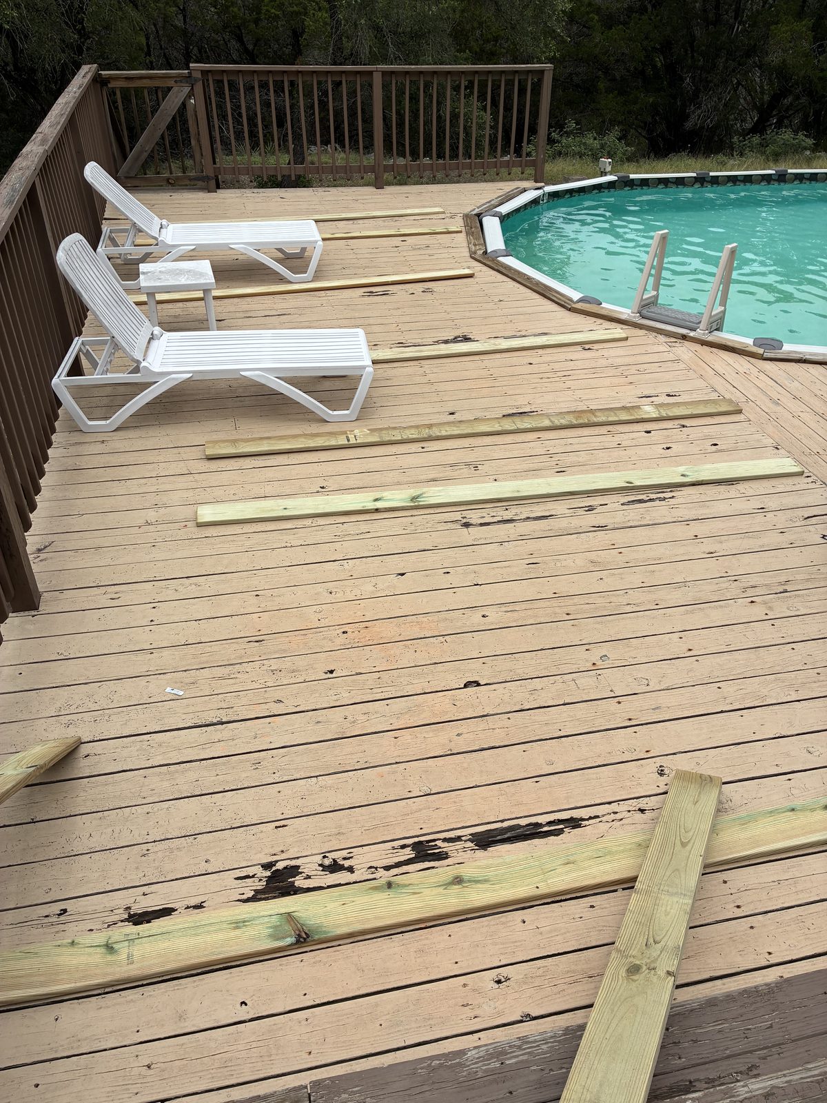 Pool deck rebuild nearing completion