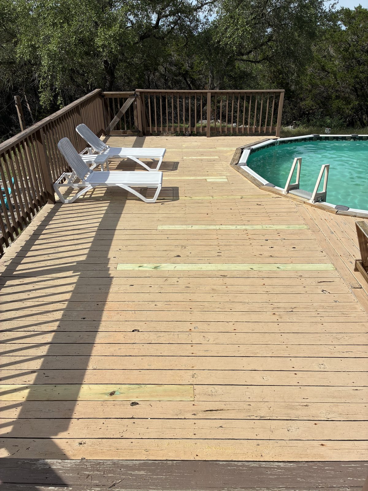 Finished rebuilt pool deck Austin