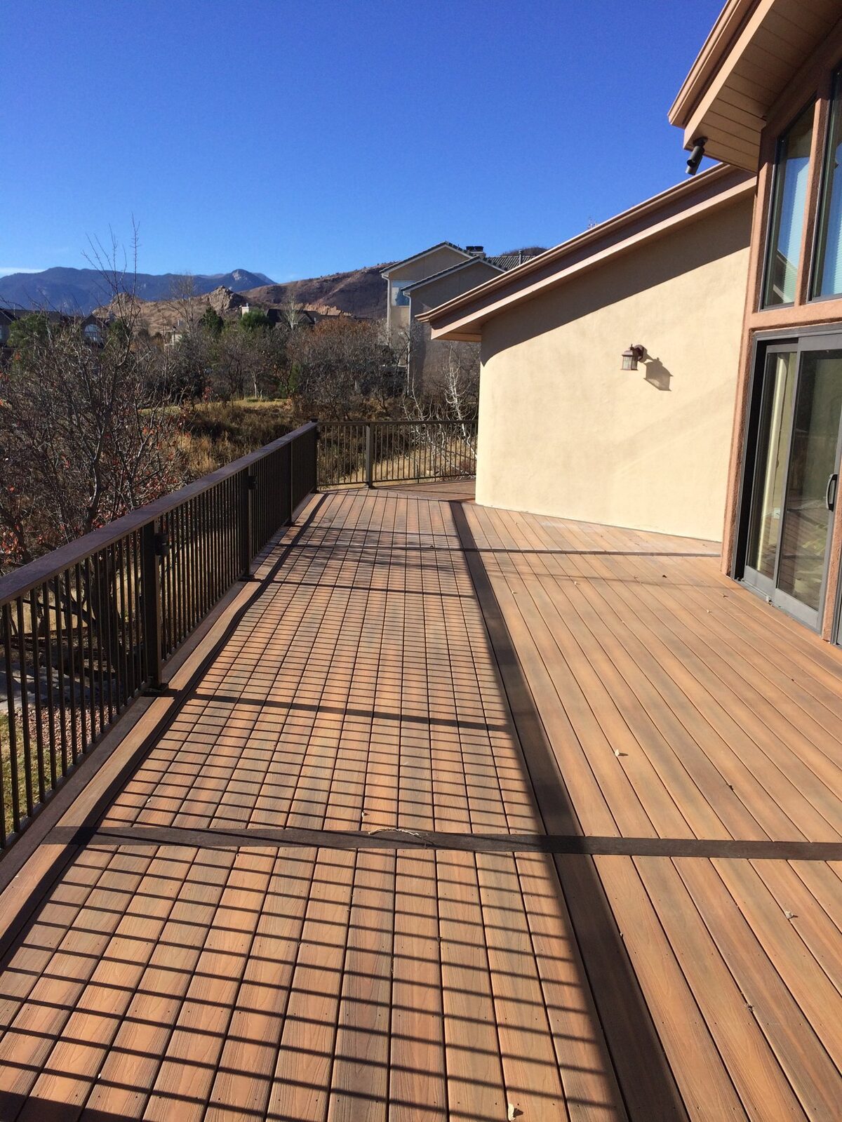 Deck with railing and mountain view Austin TX