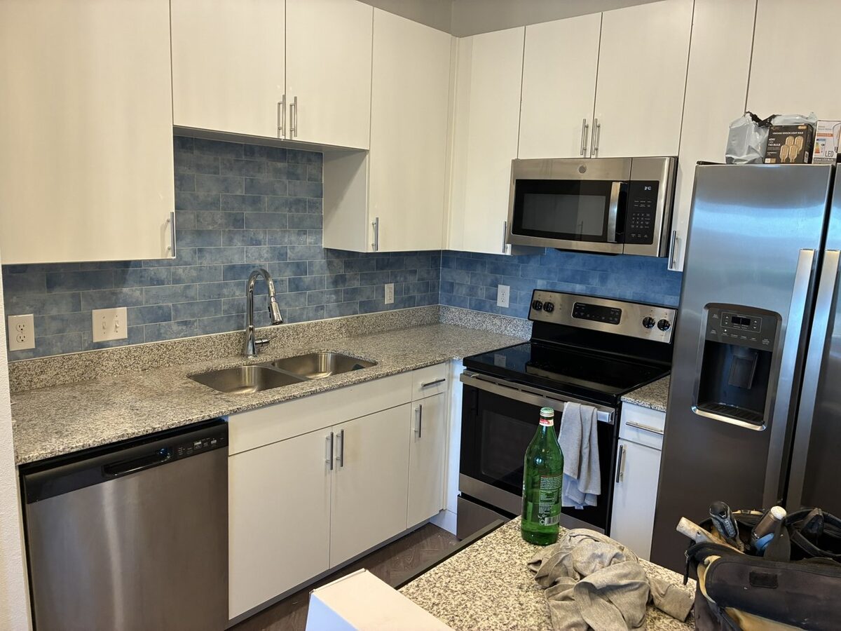 Kitchen remodel with subway tile backsplash Austin TX