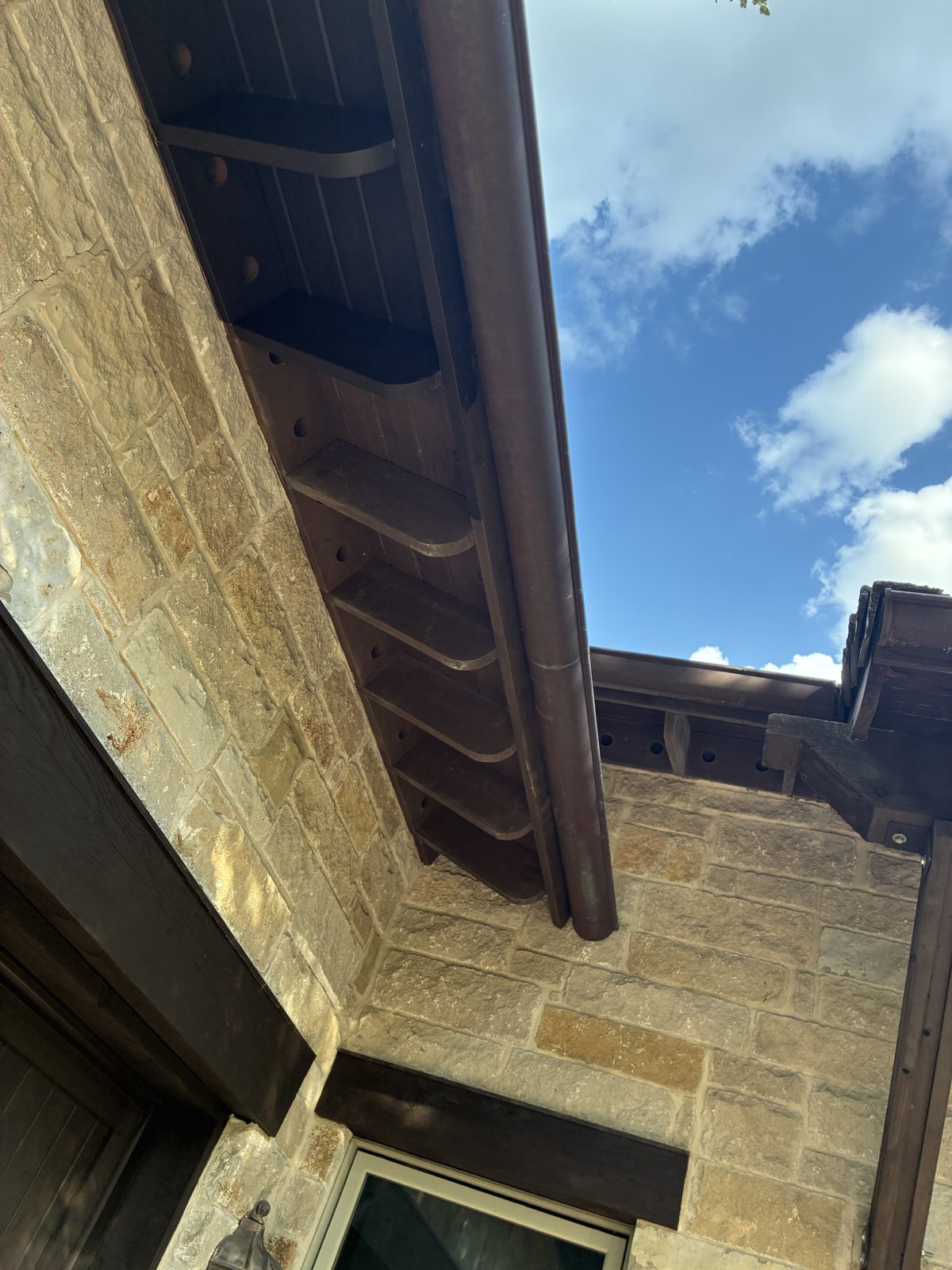 Soffit and fascia after staining Austin TX